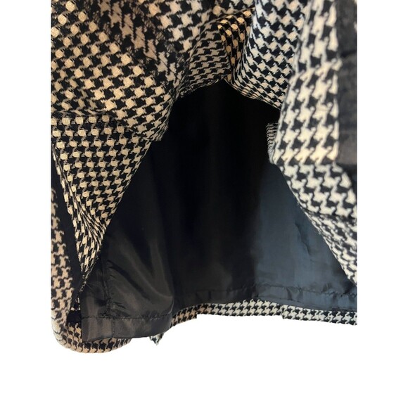 Eddie Bauer Wool Blend Slit Pleats Black & White Houndstooth Skirt Lined Size 6 - Picture 6 of 12